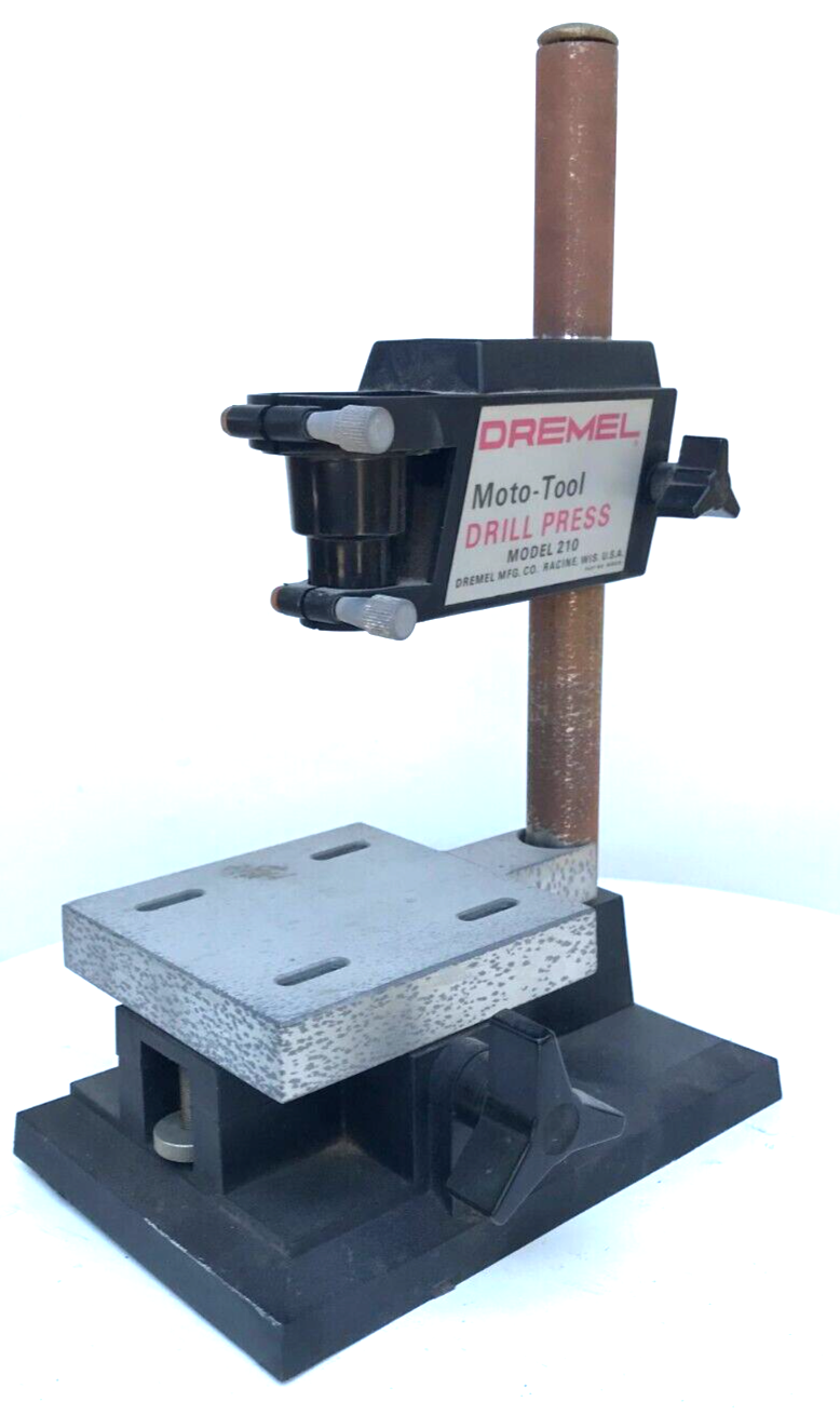 DREMEL 210 DRILL PRESS VINTAGE. Made from 1950 to 1995.Used. Needs some