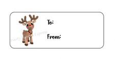 TO FROM GIFT TAGS CHRISTMAS REINDEER ENVELOPE SEALS LABELS STICKERS PARTY FAVORS