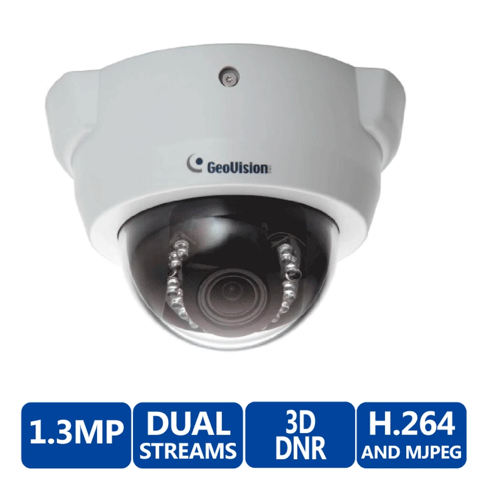 Geovision GV-FD1510 1.3MP Indoor Dome IP Camera - WDR, Super Low Lux, 3X ZOOM - Image 2 of 2