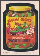 1979 Topps Wacky Packages Rerun Series 1 #39 Raw Goo (Two Stars **)