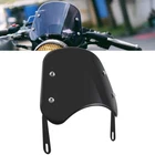 Universal Motorcycle Headlight Fairing Windshield Windscreen 5-7'' Round Black