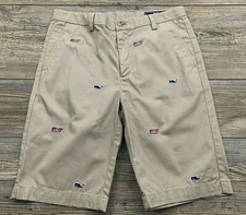 Vinyard Vines Chino Shorts Youth Boys Beige With Whales  USA Made Style 3H0200