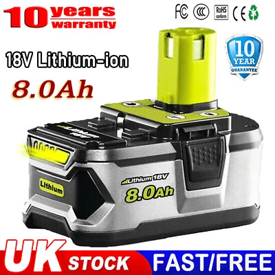 BONACELL Replace 18V 8.0AH For Ryobi P108 One Plus Lithium Battery RB18L50 RB18L40 P104