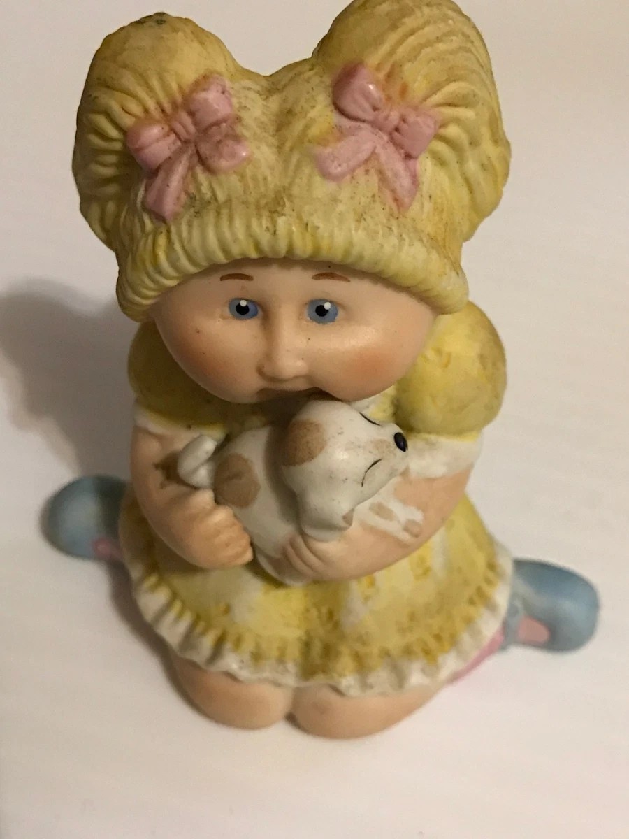 CERAMIC CABBAGE PATCH DOLL WITH PUPPY HANDPAINTED