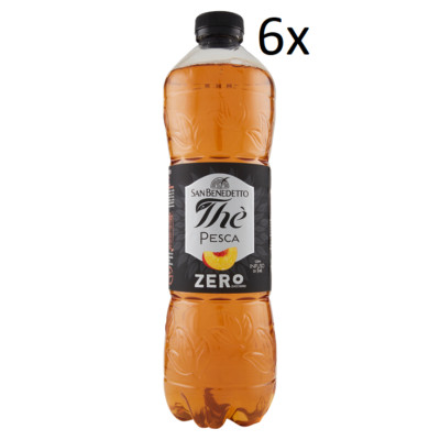 6x San benedetto Zero Eistee The' Pfirsich PET 1,5L ohne Zucker tea erfrischend