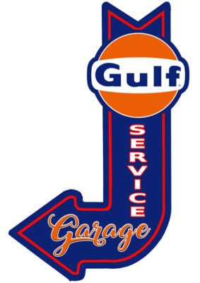 Gulf Service Garage Arrow Sign