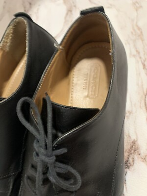 Coach Mens Carleton Moc Toe Black Oxfords Leather Shoes Made  display picture 3