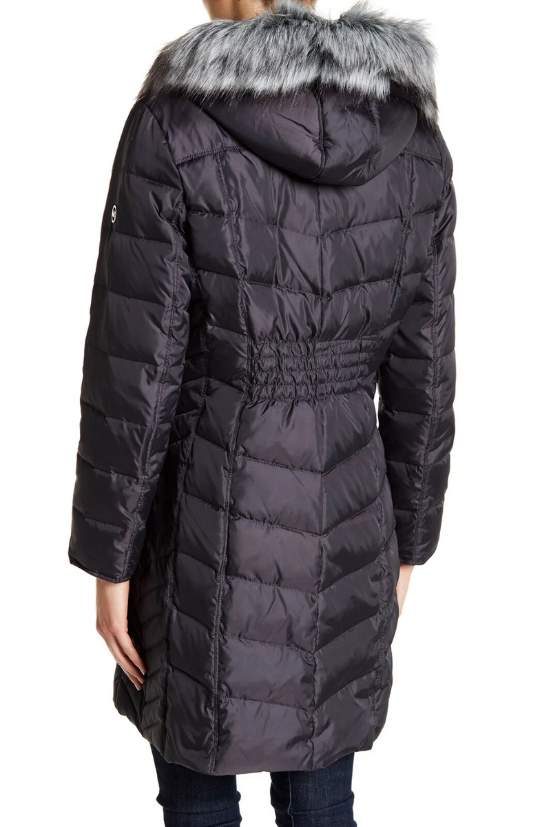 Michael michael kors missy down filled faux top fur trim hood anorak