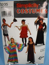 Simplicity Costume PATTERN 0635 Young GIRLS Size A 7-14 Dress Overdress Apron