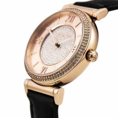 MICHAEL KORS CATLIN ROSE GOLD,BLACK SAFFIANO LEATHER BAND  display picture 3