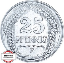J 18  25 Pfennig KAISERREICH von 1910 F in VZ+ 927255