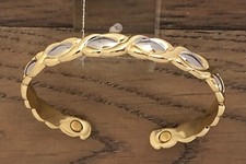 Two Tone Magnetic Bracelet Arthritis Pain Therapy Energy Cuff Bangle New