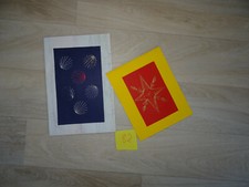 2 schöne Fadengrafik-Karten Unikate Handarbeit (2024)