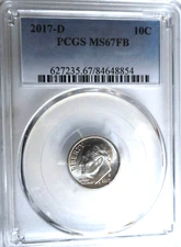 2017-P and 2017-D Set . 2 Roosevelt Dimes . Superb BU . PCGS MS67FB .