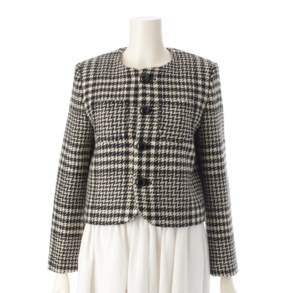CELINE 24AW Lana x Nylon Glen Check Tweed No Colore Giacca Esterno 2V44X391Z.97...