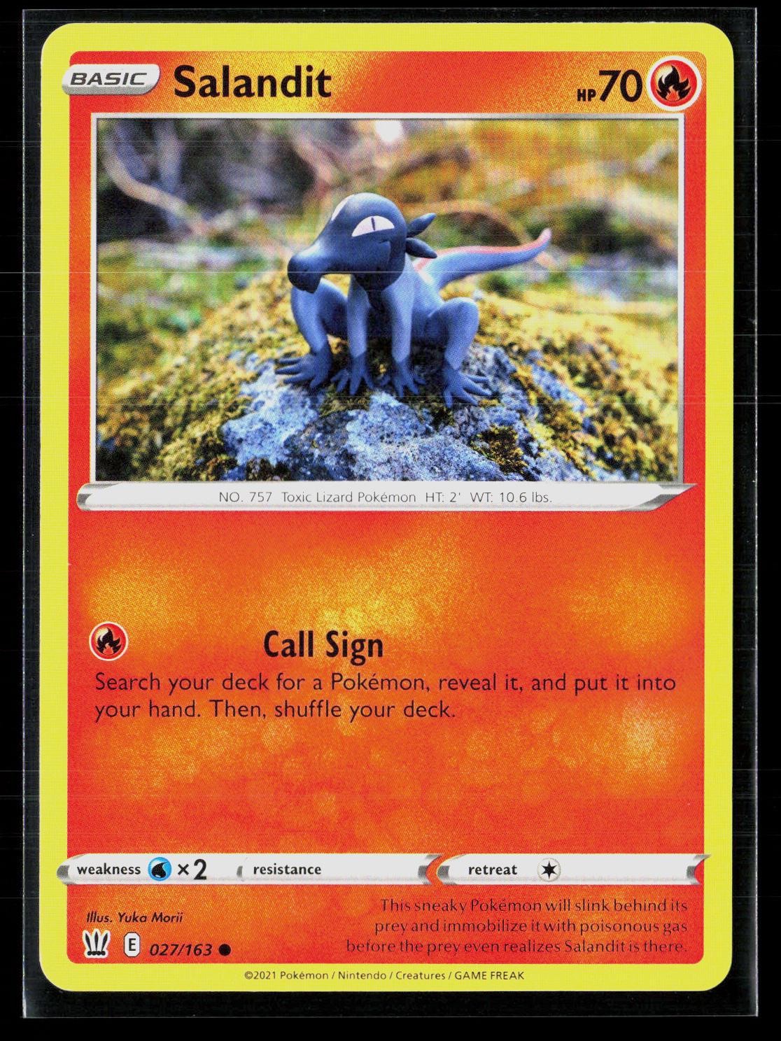 Salandit 027/163 Yuka Morii Common Battle Styles Pokemon NM
