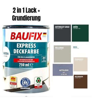 Holzdeckfarbe Express Deckfarbe Wetterschutzfarbe  750 ml Baufix