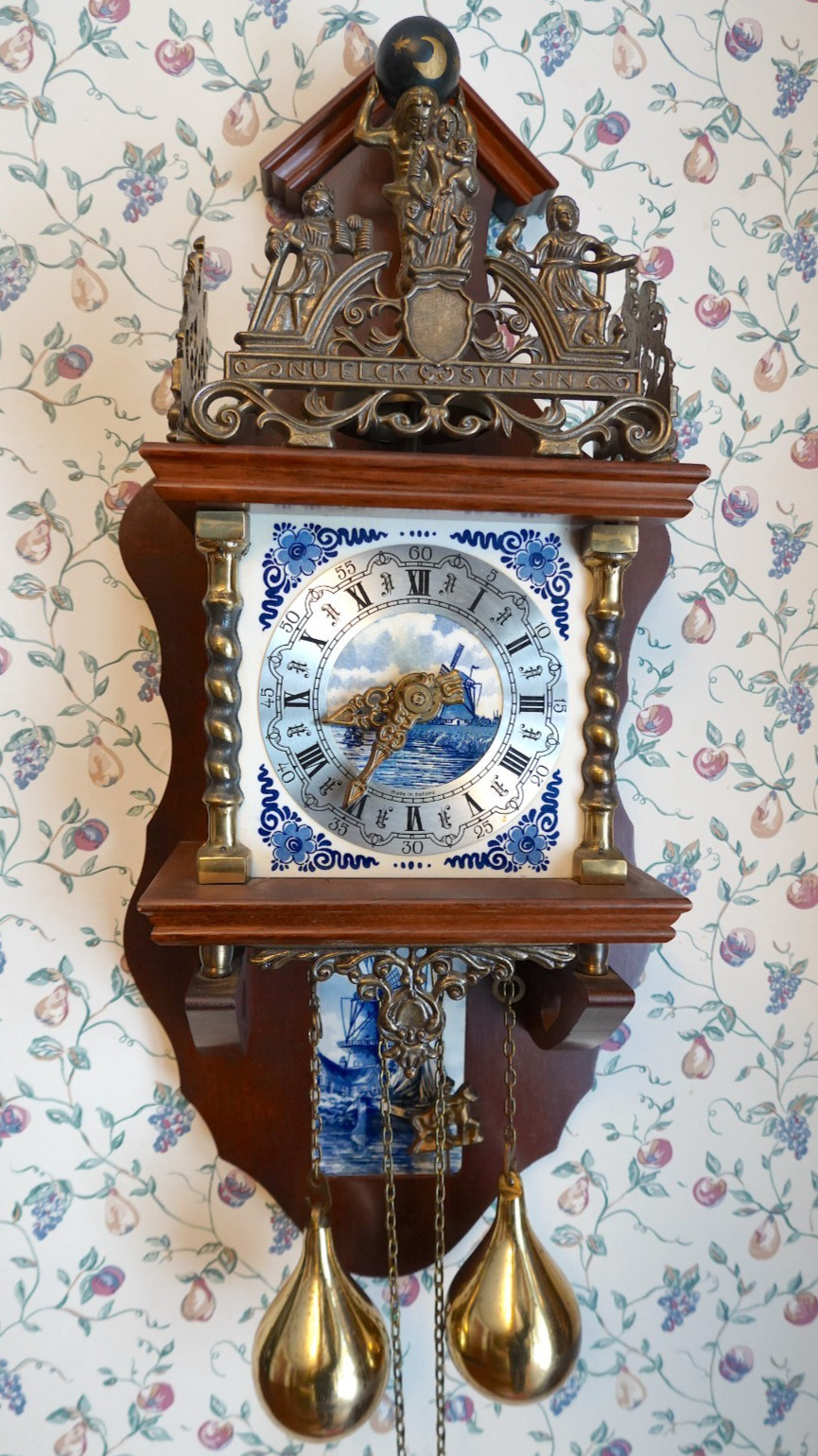 VINTAGE DUTCH ZAANSE WARMINK WALL CLOCK 8 DAY , WARMINK ERA