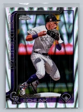 2025 Topps Chrome #238 Aaron Schunk Raywave Refractors