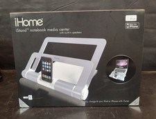 iHome iStand Notebook Media Center with Built-in Speakers IH-A711SS White New
