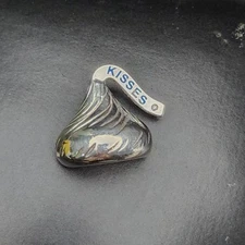 Hershey Kiss Pendant Sterling Silver 925 Vtg WTJ Blue Font Charm Necklace 🍫