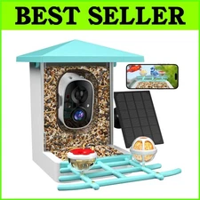 2K HD Bird Feeder with Camera, Motion Detection & Solar Power - Perfect Gift