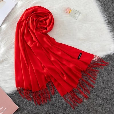 Mens Womens Oversize 100% Cashmere Scotland Wool Blanket Shawl Wrap Solid Scarf