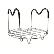 Steamer Rack Trivet with Heat Resistant Silicone Handles for For 3qt, Silver