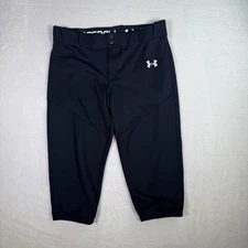 Under Armour Youth XL Black Baseball Pants YXL Boys Knicker Style Elastic Cuff