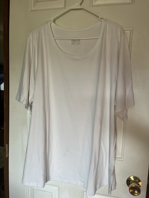 Women s D & Co Essentials White Scoop Neck Tee Size 3XL Pullover QVC Line