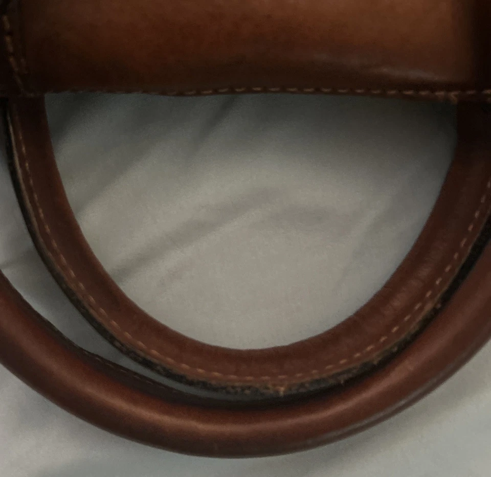 Б/у я Medici коричневый кожаный Snap Top Дамская сумка сумочка наплечная сумка для женщин - Изображение 4 из 4