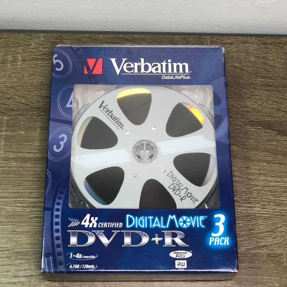 Verbatim DVD R 3 Pack Discs Digital Movie 4.7GB 120 Minutes Data Life Plus New - Image 2 of 4