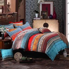 Bohemian Duvet Cover King, Luxury Microfiber Boho Bedding Set King, 3 Pieces