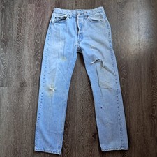 Vintage 1993 Levis 501 Button Fly Jeans 32x32 30x29 Red Tab