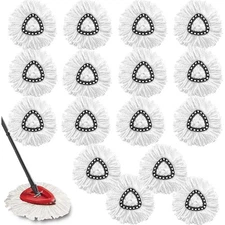 16 Pack Microfiber Mop Head 360 Degree Rotating Replacement Soft Washable