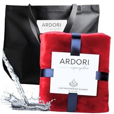 Waterproof Blanket King Size, 82x82"- Water Proof and Stain Red  Black