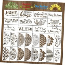 Welcome Home Stencils for Painting - 28 Pcs Reusable half round stencil