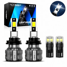 NOVSIGHT 501 H11 LED Headlight Globes Bulbs Kit H/Low Beam White H8 H9 Plug&Play