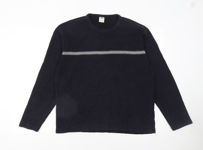 Old Navy Herren Pullover Pulli blau Baumwolle Langarm Rundhals M