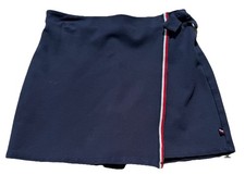 Tommy Hilfiger Girls Navy Skort Wrap Skirt Red White Stripe Preppy Size 8-10