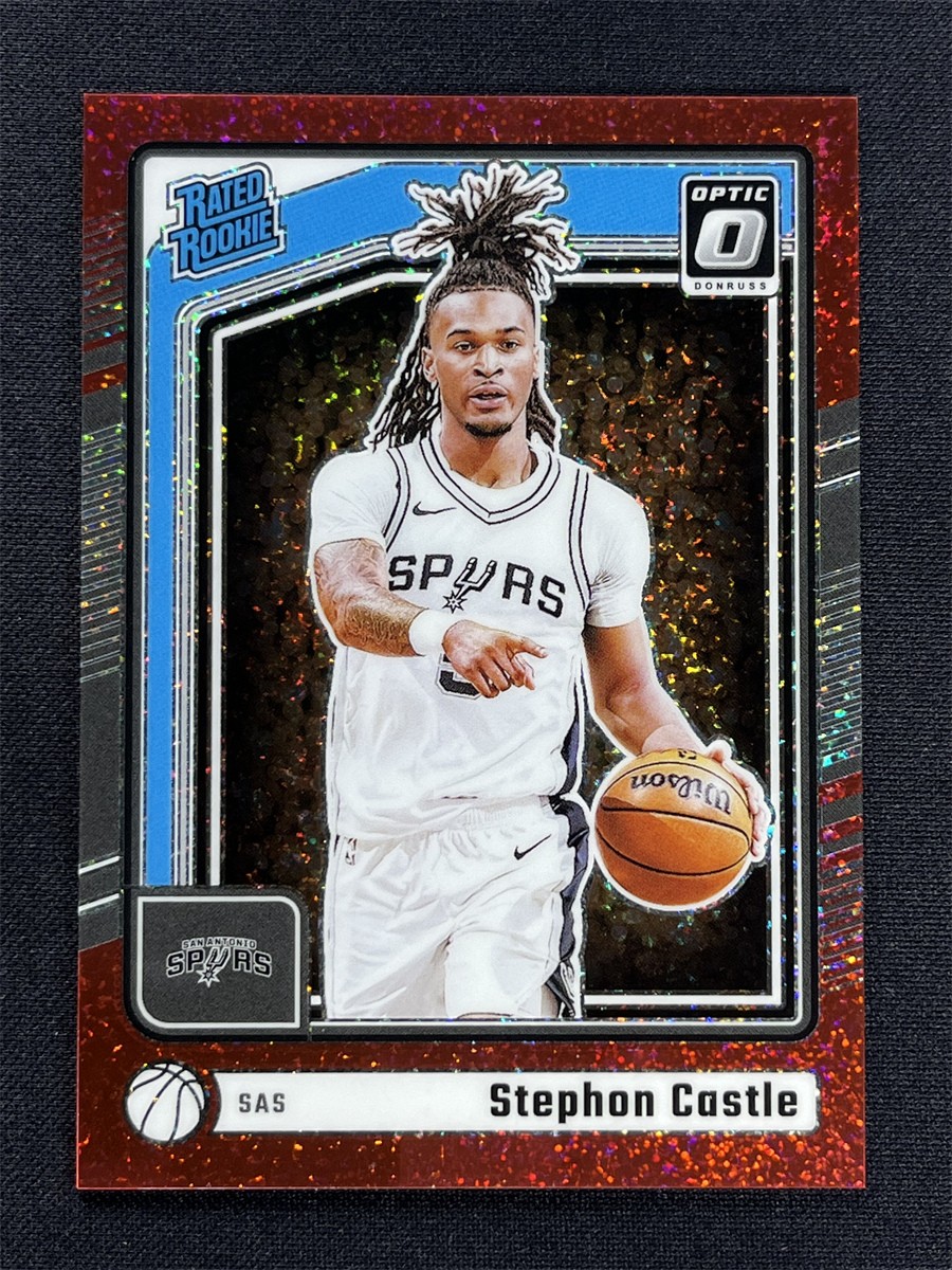 2024-25 Panini Donruss Optic Stephon Castle #254 Red Glitter Rated Rookie RC /75