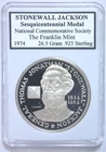 1974 Gen. Stonewall Jackson - .925 Sterling Silver Medal/Round - Franklin Mint