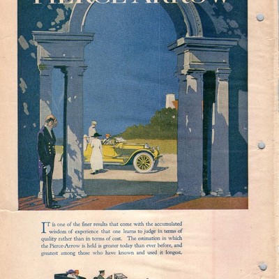 c1920s Pierce-Arrow Motor Car Buffalo NY Print Ad Chase Mohair Velvets Auto Vtg