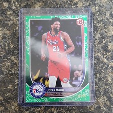 Topps 2025 Bowman Green Parallel Joel Embiid #67 Philadelphia 76ers /99