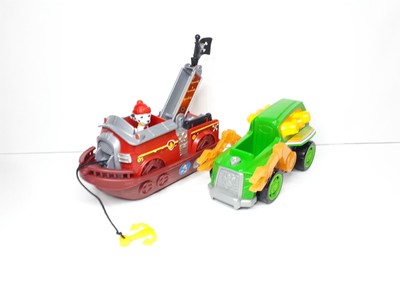 Paw Patrol Pirate Pup Marshall Piratenboot Schiff & Super Paw Rocky Deluxe Fahrzeug