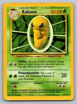 Kakuna Uncommon Base Set 033/102 HP