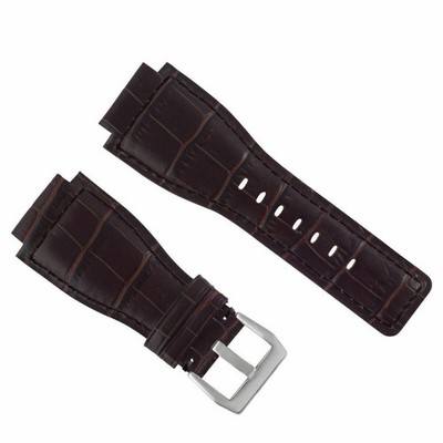 24mm Leather Watch Band Strap For Bell & Ross BR-01-BR-03 Watch Brown