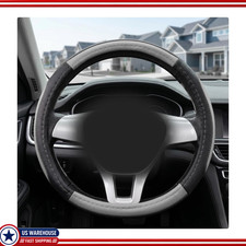 Protective Steering Wheel Cover Soft Grip Microfiber Leather Anti-slcolor Gray