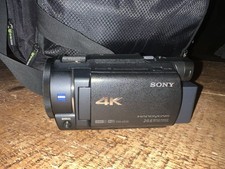 Barley Used Sony FDR-AX33 Camcorder Video Camera With Evecase Camera Bag