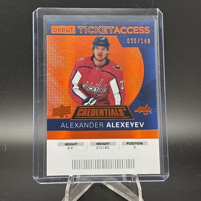 2021-22 Upper Deck Credentials Alexander Alexeyev 2020-21 Orange /149 Capitals